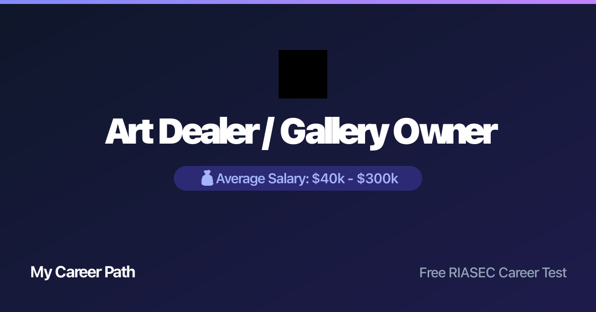 Art Dealer / Gallery Owner career profile — salary, skills, and outlook