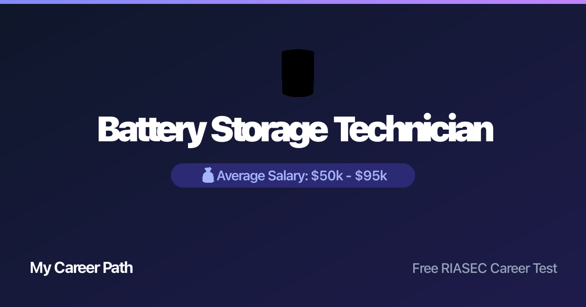 Battery Storage Technician career profile — salary, skills, and outlook