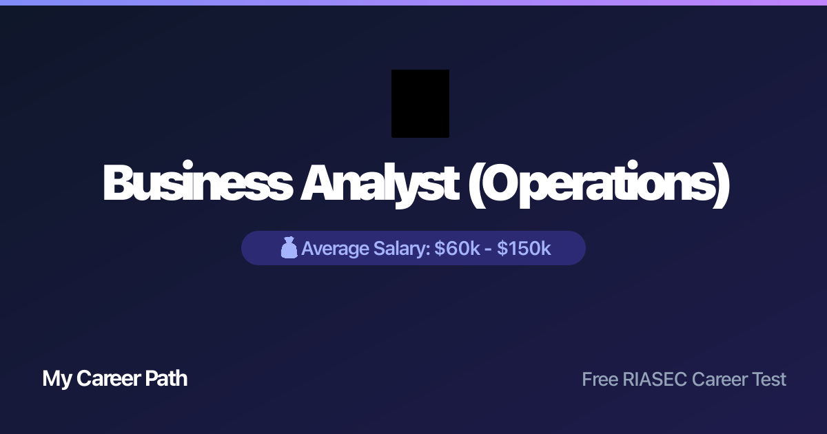 Business Analyst (Operations) career profile — salary, skills, and outlook