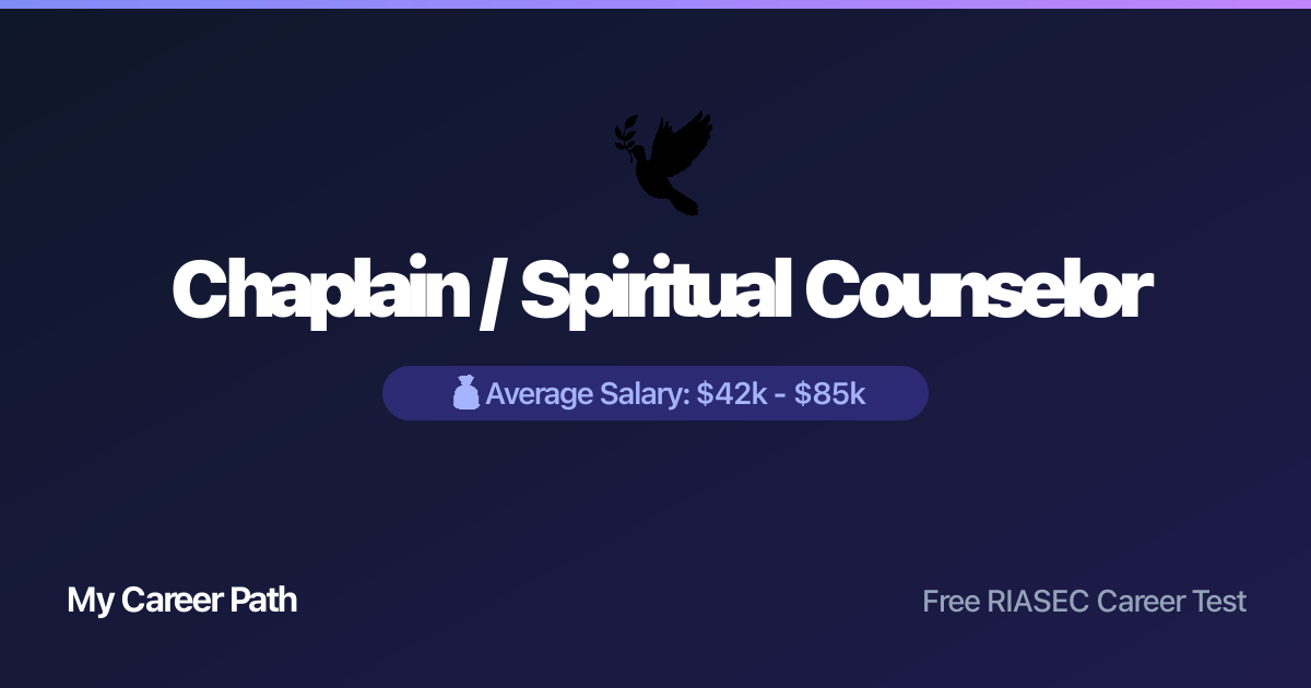 Chaplain / Spiritual Counselor career profile — salary, skills, and outlook