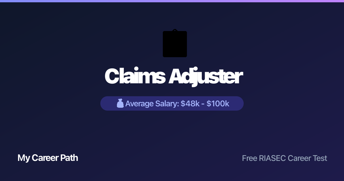 Claims Adjuster career profile — salary, skills, and outlook