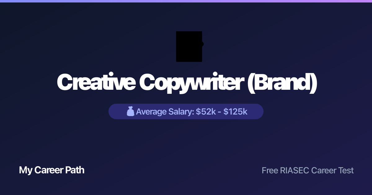 Creative Copywriter (Brand) career profile — salary, skills, and outlook