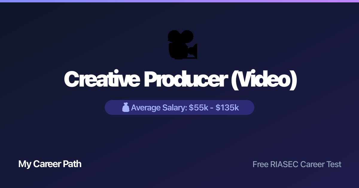 Creative Producer (Video) career profile — salary, skills, and outlook