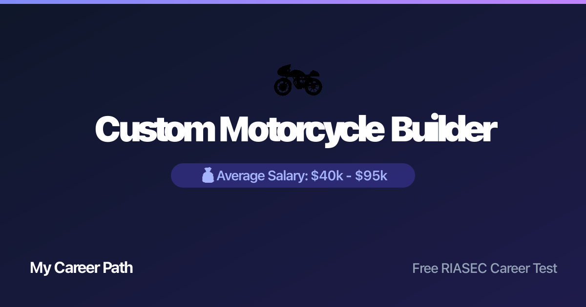 Custom Motorcycle Builder career profile — salary, skills, and outlook