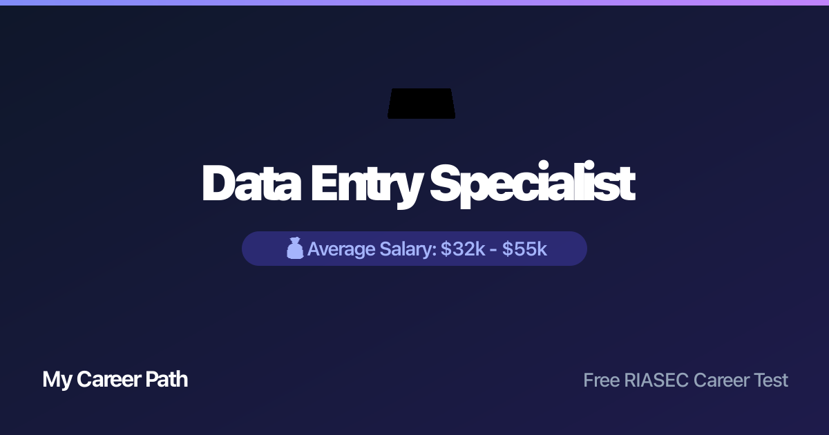 Data Entry Specialist career profile — salary, skills, and outlook