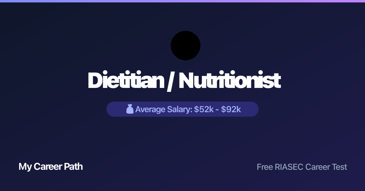 Dietitian / Nutritionist career profile — salary, skills, and outlook