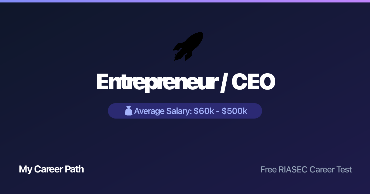 Entrepreneur / CEO career profile — salary, skills, and outlook