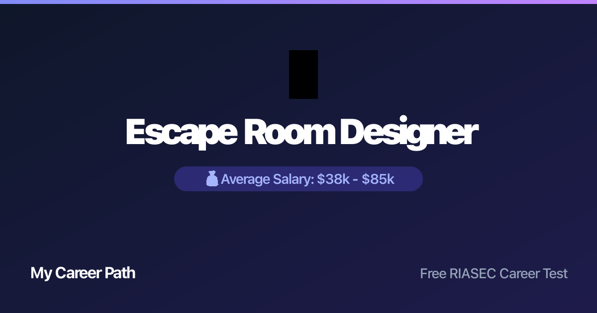 Escape Room Designer career profile — salary, skills, and outlook