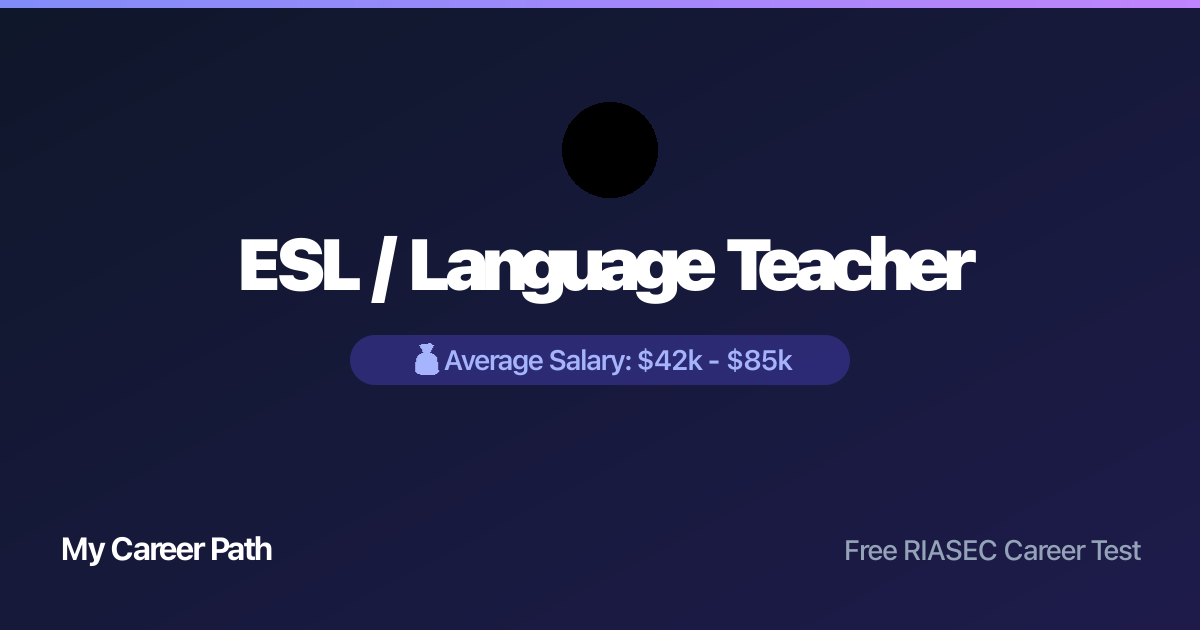 ESL / Language Teacher career profile — salary, skills, and outlook