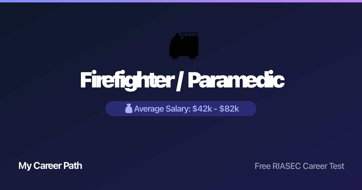 Firefighter / Paramedic career profile — salary, skills, and outlook