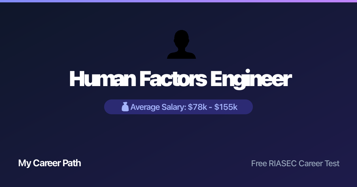 Human Factors Engineer career profile — salary, skills, and outlook