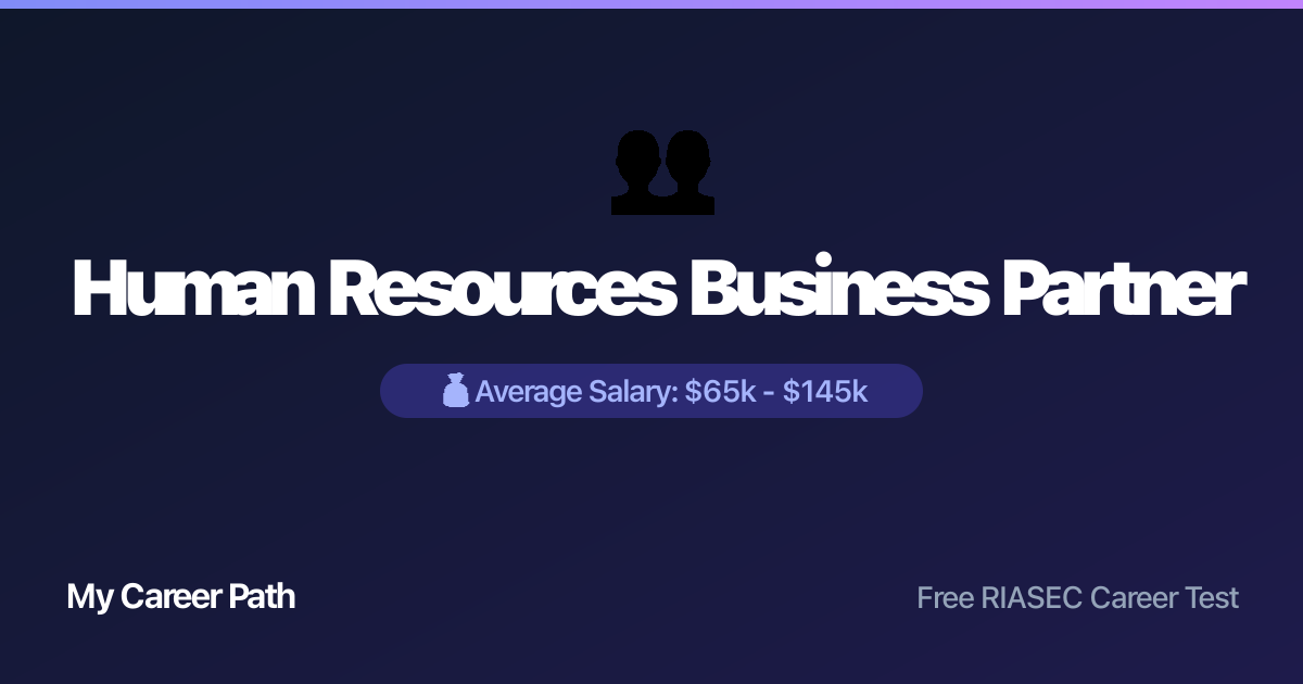 Human Resources Business Partner career profile — salary, skills, and outlook