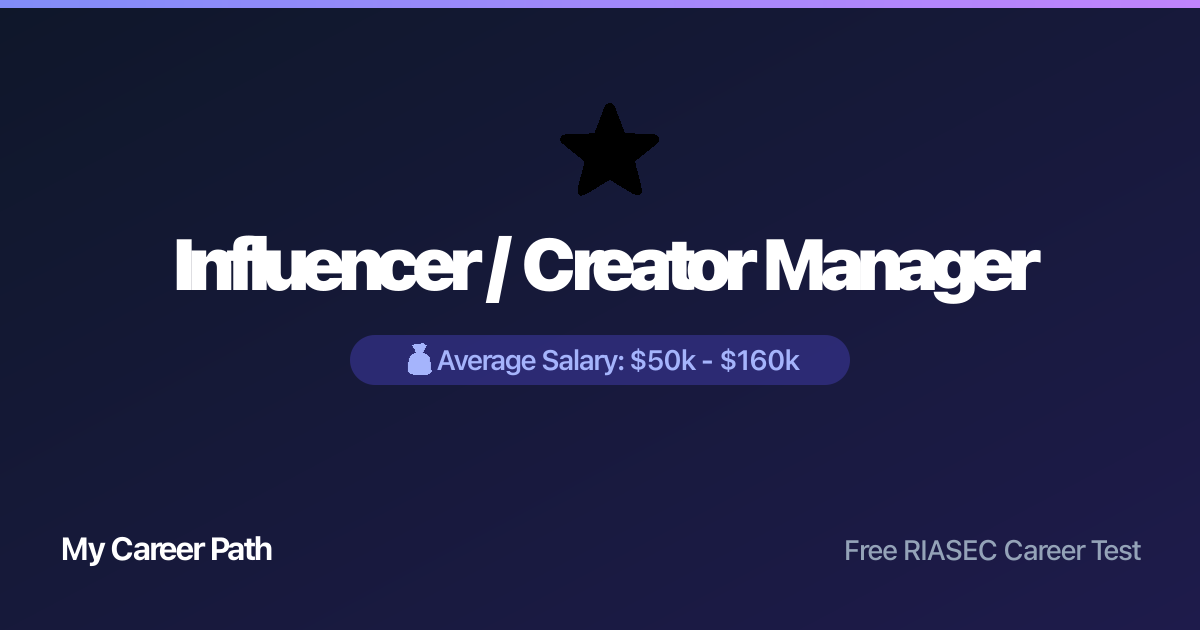 Influencer / Creator Manager career profile — salary, skills, and outlook