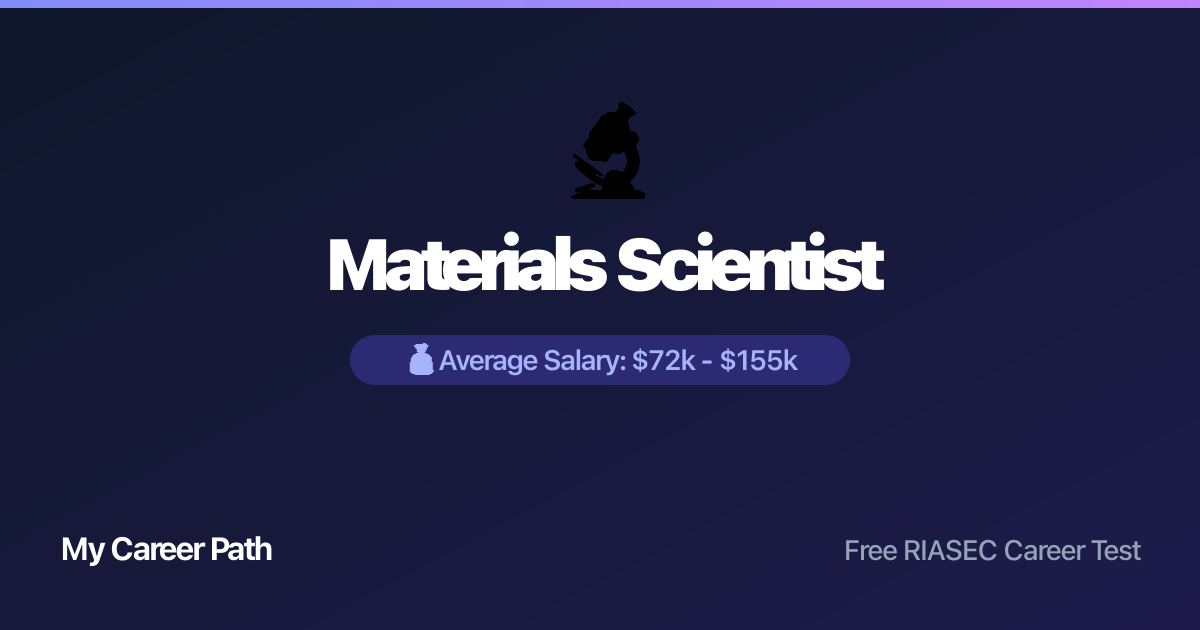 Materials Scientist career profile — salary, skills, and outlook
