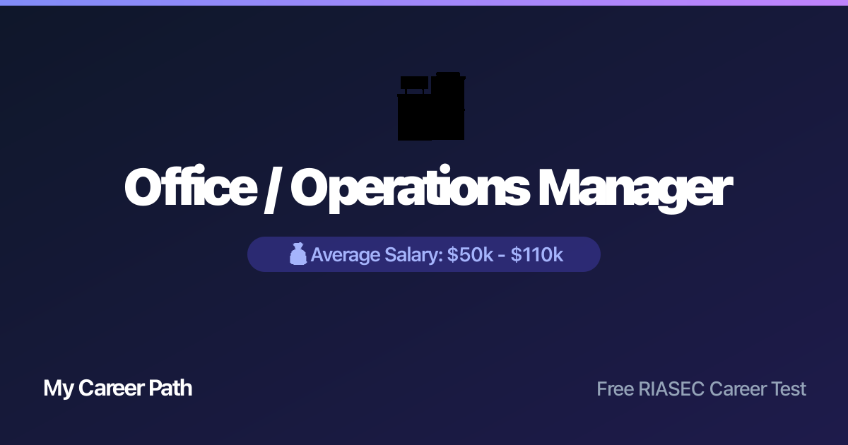 Office / Operations Manager career profile — salary, skills, and outlook