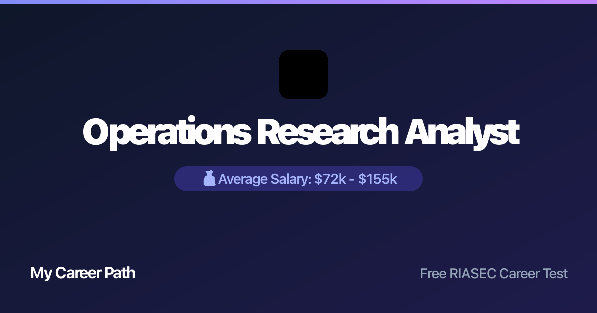 Operations Research Analyst career profile — salary, skills, and outlook