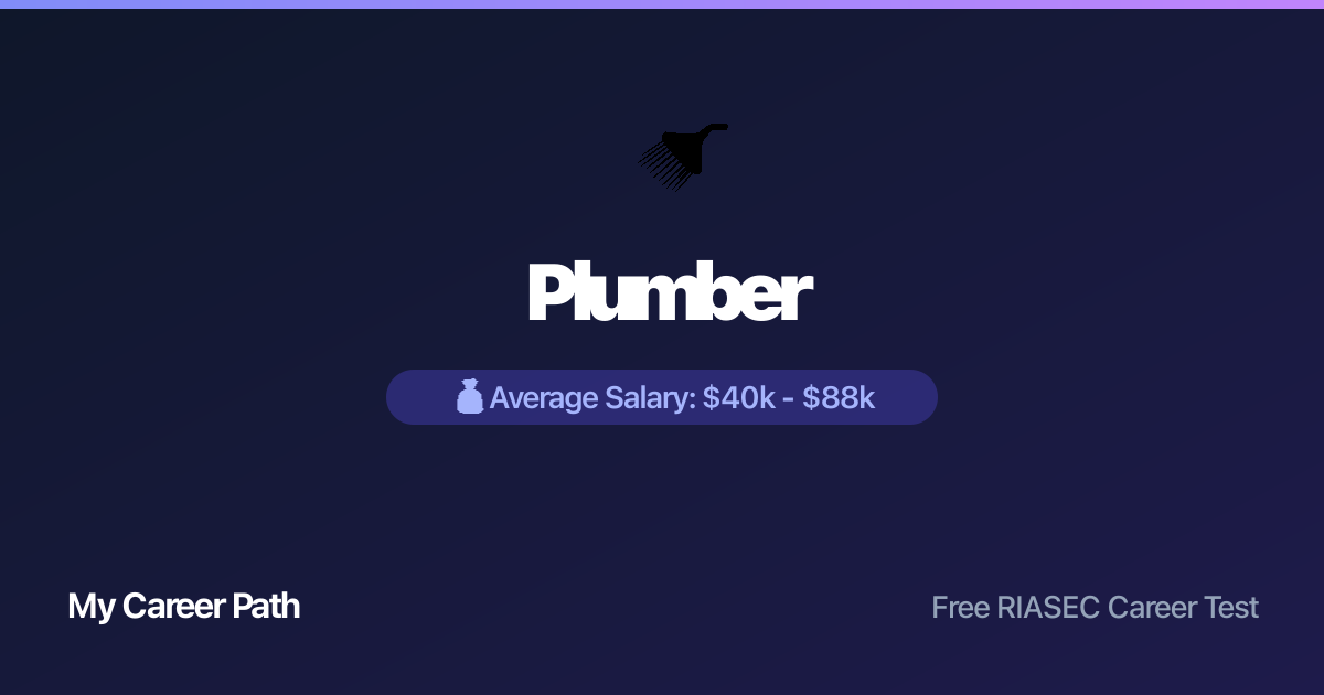 Plumber career profile — salary, skills, and outlook