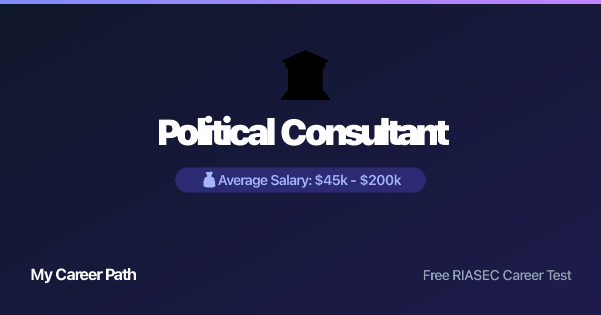 Political Consultant career profile — salary, skills, and outlook