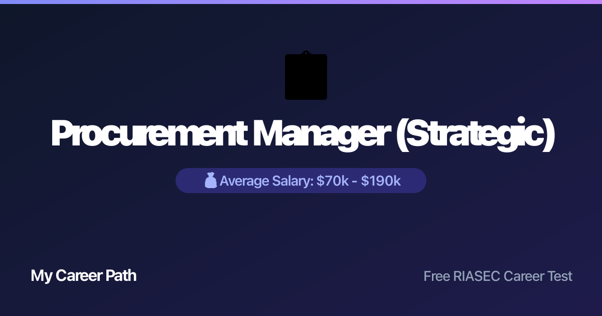 Procurement Manager (Strategic) career profile — salary, skills, and outlook