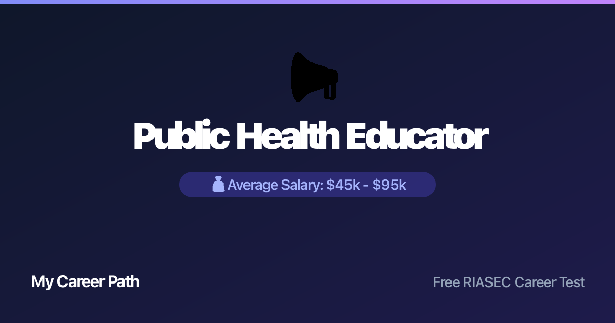 Public Health Educator career profile — salary, skills, and outlook