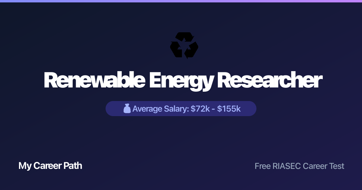 Renewable Energy Researcher career profile — salary, skills, and outlook