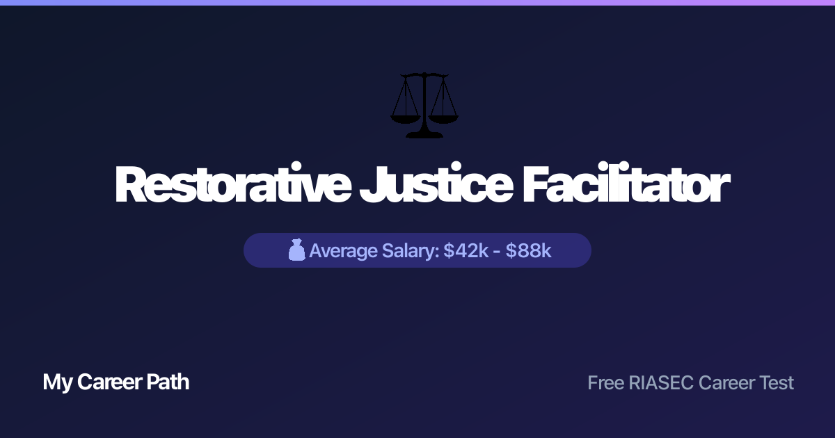 Restorative Justice Facilitator career profile — salary, skills, and outlook