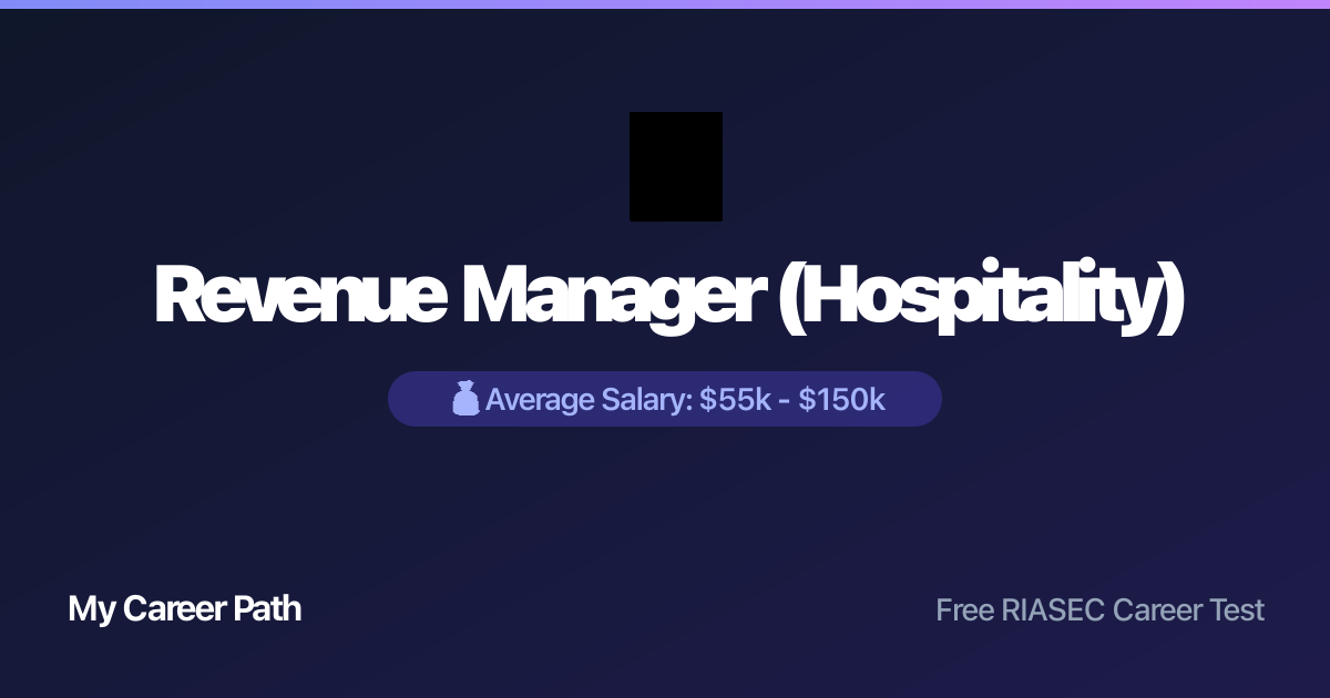 Revenue Manager (Hospitality) career profile — salary, skills, and outlook