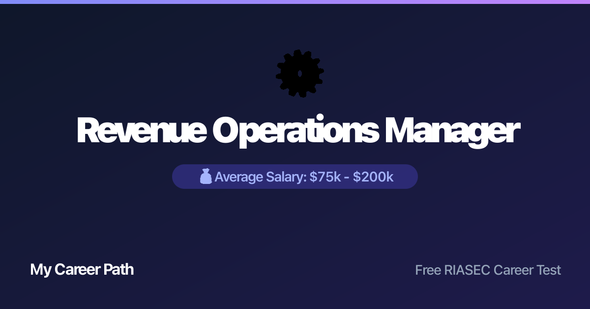 Revenue Operations Manager career profile — salary, skills, and outlook