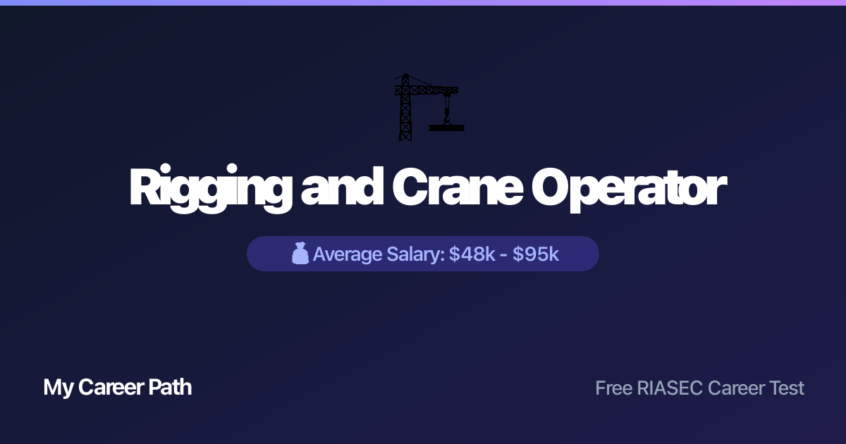 Rigging and Crane Operator career profile — salary, skills, and outlook