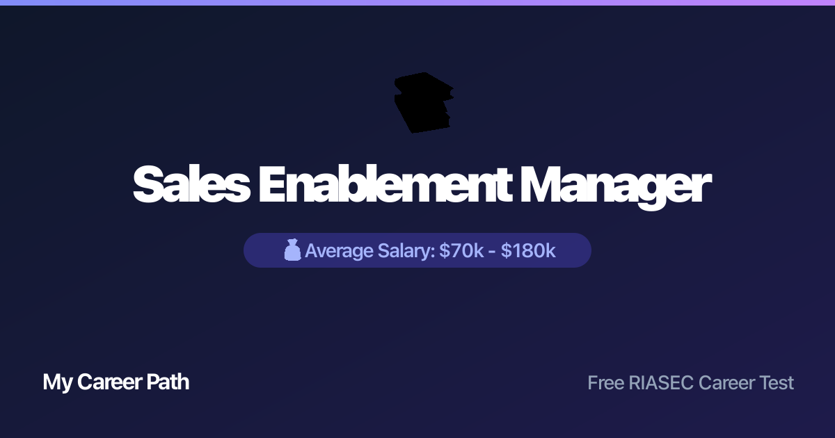 Sales Enablement Manager career profile — salary, skills, and outlook
