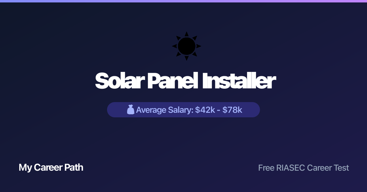 Solar Panel Installer career profile — salary, skills, and outlook