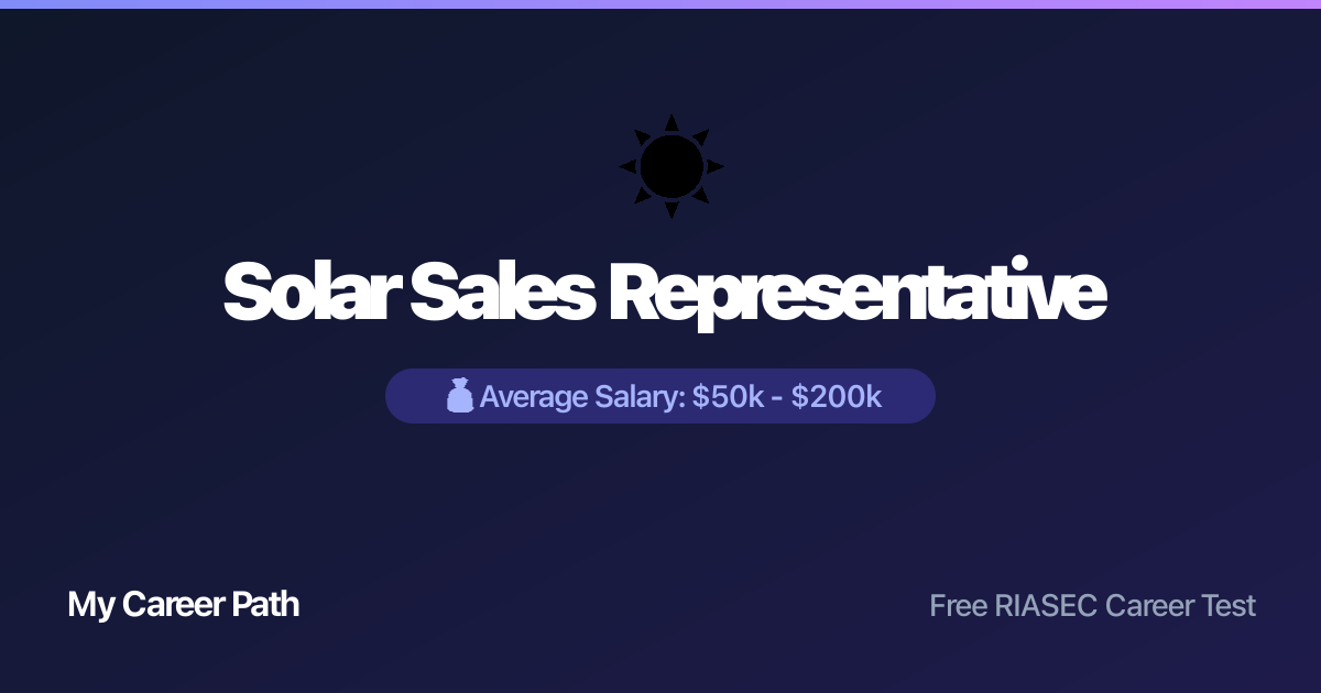 Solar Sales Representative career profile — salary, skills, and outlook