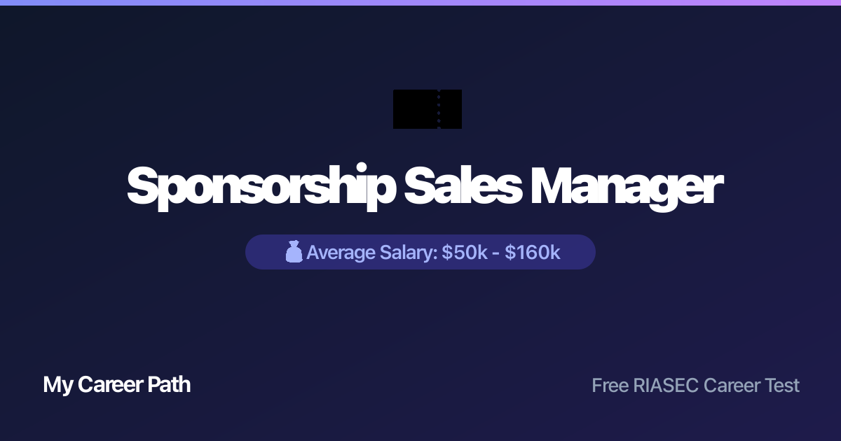 Sponsorship Sales Manager career profile — salary, skills, and outlook
