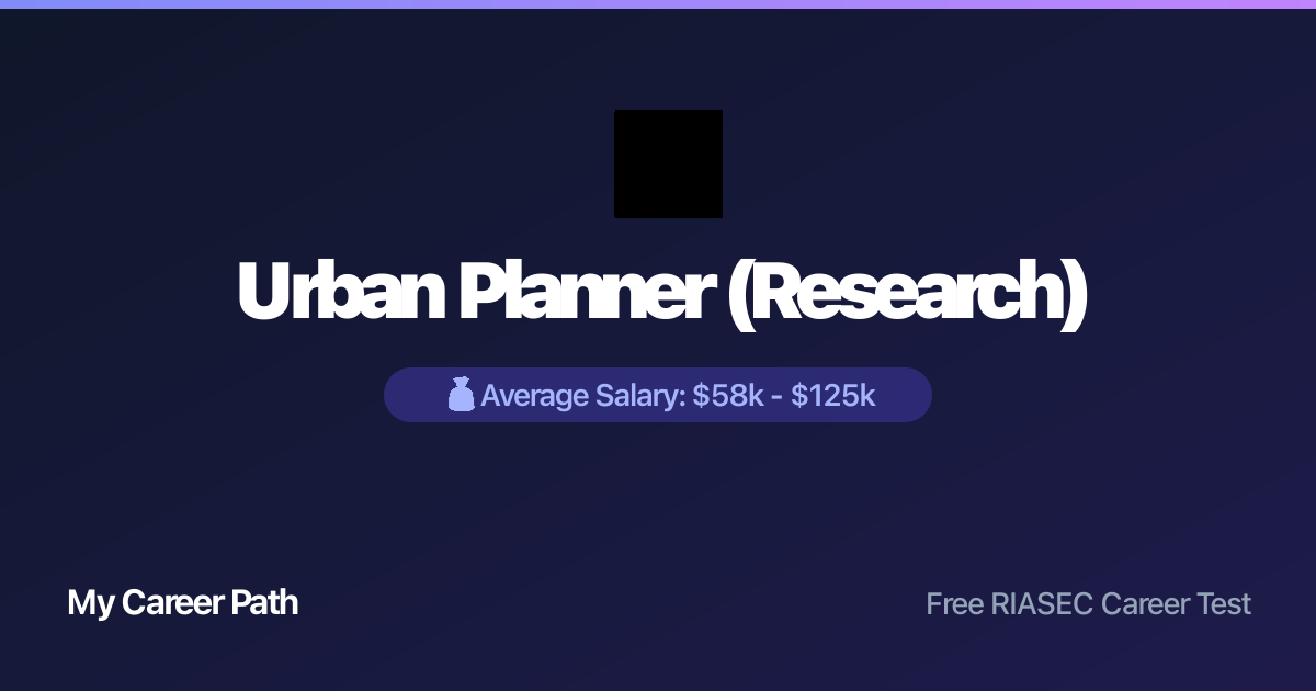 Urban Planner (Research) career profile — salary, skills, and outlook