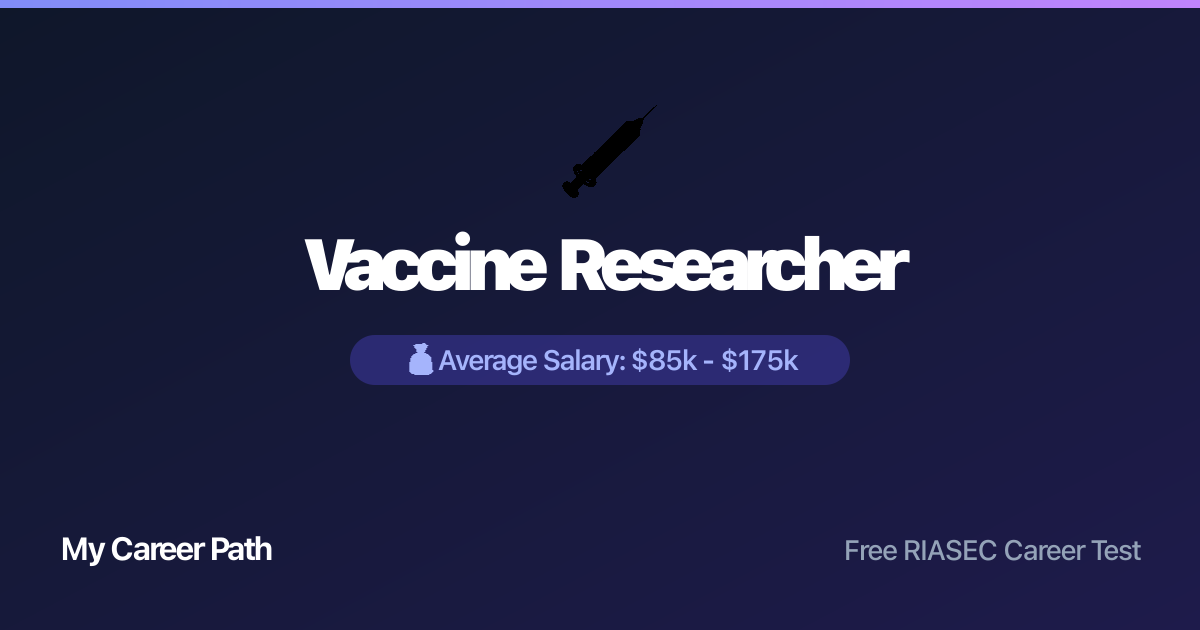 Vaccine Researcher career profile — salary, skills, and outlook
